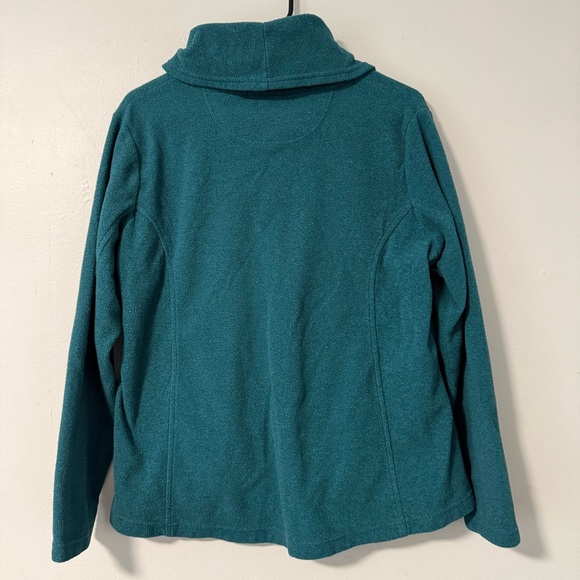 Lands’ End Cowl Neck Fleece Pullover Top Teal Green L  14-16 Girls - Picture 6 of 11